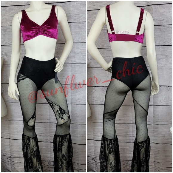 [NEW] Widow/Dolls Kill Mesh & Lace Bell Bottoms - Picture 13 of 16